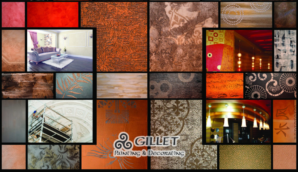 Layered decorative wall finish from the Gillet archive